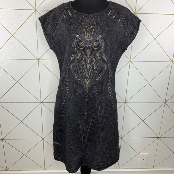 Play Clan Owl Cap Sleeve Straight Dress Size Medium